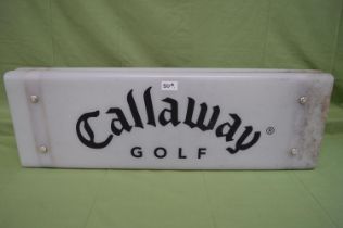 Plastic double sided Callaway Golf sign - 31.5" long x 10.25" high x 3.5" deep Please note