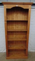 Modern pine bookcase having four fixed shelves - 36" x 78" Please note descriptions are not