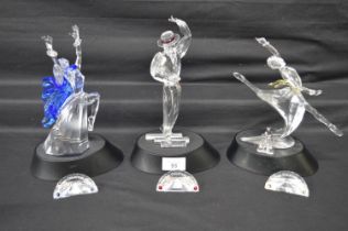 Set of three Swarovski Collectors Society Annual Figures from The Magic Of Dance Trilogy to