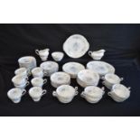 Quantity of Royal Standard tea and dinnerware to comprise: gravy boat, eight 10" plates, seven 8"