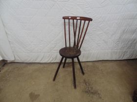 Small elm stick back chair with round seat and rounded legs Please note descriptions are not