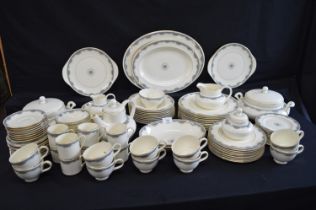 Royal Doulton Albany tea and dinner service to comprise: ten tea cups, eight coffee cups, ten 6"