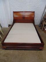 And So To Bed double mahogany sleigh bed frame - 81" x 59.5" x 44" tall Please note descriptions are