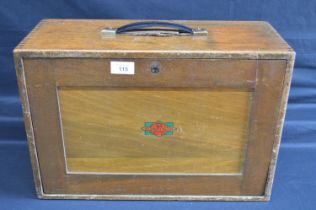 Neslein wooden engineers tool box the front opening to reveal eight drawers - 18" wide Please note