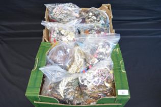 Two boxes of assorted costume jewellery Please note descriptions are not condition reports, please