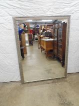 Silver framed mirror - 41" x 53.5" Please note descriptions are not condition reports, please