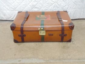 Best & Co. travelling trunk with leather straps - 36" x 22" x 13" tall Please note descriptions