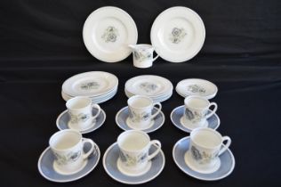 Quantity of Wedgwood Susie Cooper design Glen Mist pattern table ware to comprise: two 9" plates,