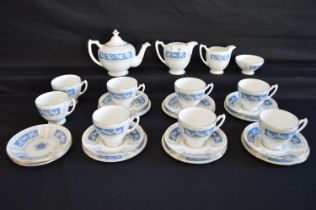 Coalport Revelry pattern tea set to comprise of: teapot, milk jug, cream jug, sugar bowl, eight