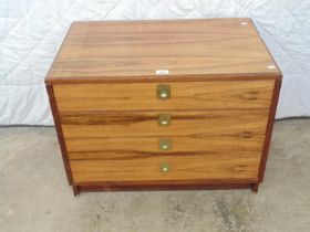 Mid century Heal's Archie Shine design chest of four long drawers - 28" x 18" x 22.5" tall Please