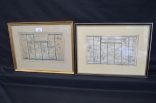 Thomas Gardener coloured Road Map From Bristol to Worcester, in glazed gilt frame - 10.5" x 6.75"