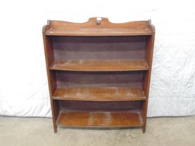 Oak bookcase with shaped frieze and two shelves - 35" x 8.5" x 42.75" tall Please note