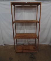 Pine four shelf slatted rack - 36" x 18" x 72.75" tall Please note descriptions are not condition