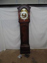 James Smith Lynn, mahogany longcase clock having a brass and silvered arched dial with Roman