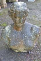 20th century marble bust of a nude lady - 26.25" tall Please note descriptions are not condition