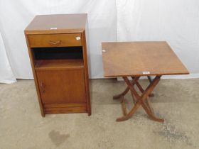 20th century oak Bentalls bedside cupboard - 15" x 13.75" x 27.25" tall together with a Meredew