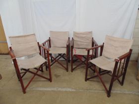 Set of four hardwood folding directors chairs - 22.5" x 19.75" x 34.5" tall Please note descriptions