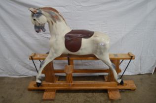 Haddon Rockers painted fibreglass rocking horse on wooden stand - 40.5" tall Please note