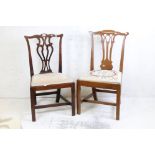 Two similar George III Mahogany Dining Chairs with drop-in seats, 52cm wide x 97cm high