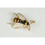 Enamelled Brooch in the form of a Bee, 3.5cm long