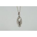 Silver Art Deco style pendant necklace