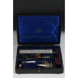 Medical interest - Cased set of vintage ear instruments to include a laryngoscope, case measures