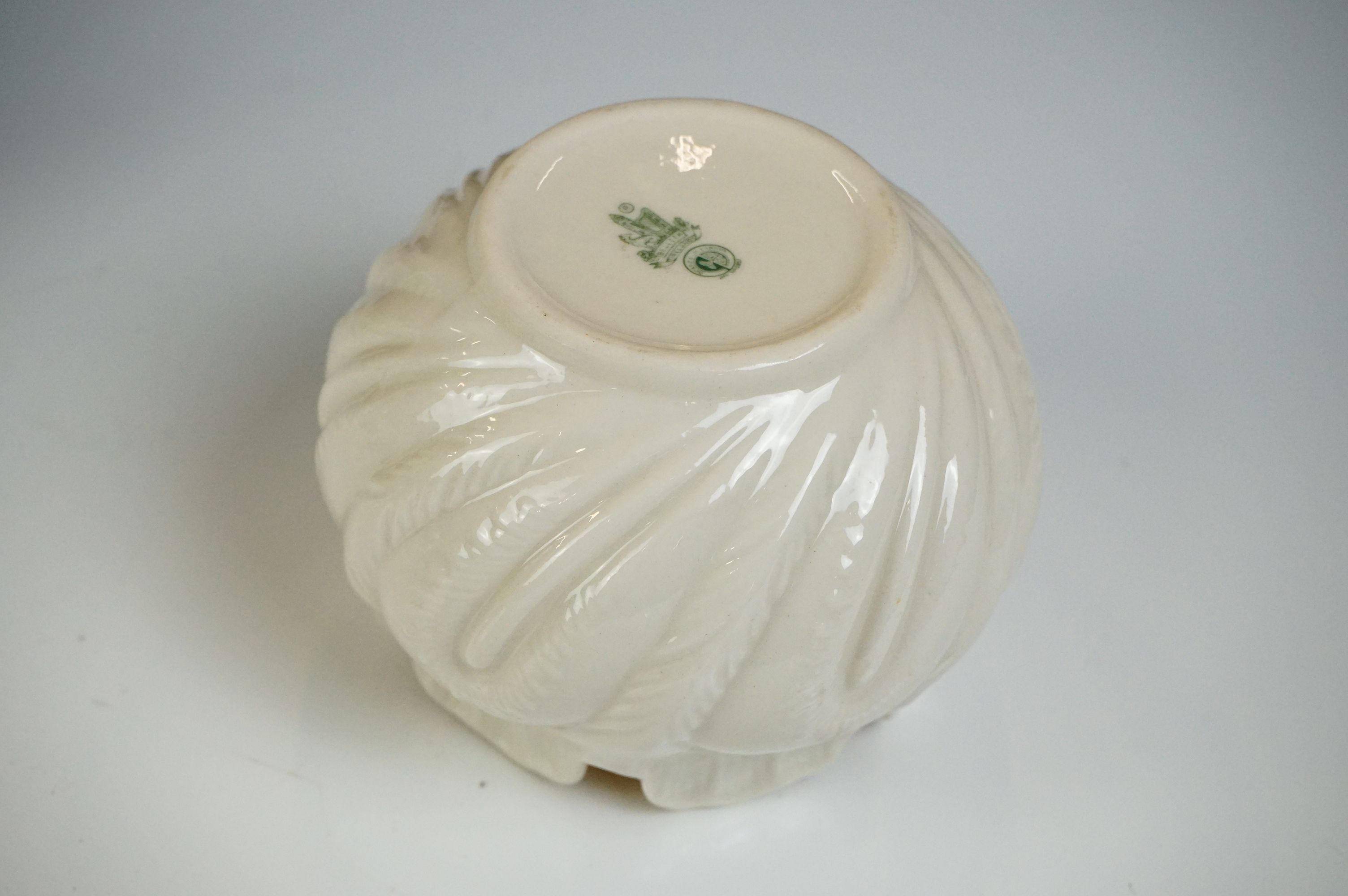 Belleek porcelain tea ware comprising Green Neptune pattern (teapot & cover and milk jug), 2 teacups - Image 4 of 15