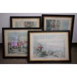 Set of Four 19th Century hand coloured aquatints of hunting scenes, entitle 'Moore's Tally Ho! To