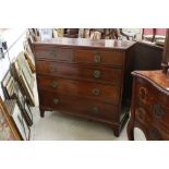 Early 19th century Mahogany Chest of Two Short over Three Long Drawers, with drop ring handles and