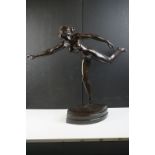 Gotthilf Jaeger (1871-1933) Large bronze figure of a nude female dancer for the K. Vrais Foundry,