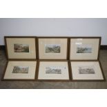 Set of Six 19th century H. Alken hunting prints to include 'The Death', 'The Meet', 'The Leap', '