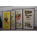Four Mid 20th Century framed 'day bill' movie posters to include Oliver!, Thoroughly Modern
