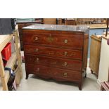 Early 19th century Mahogany and Cross-banded Secretaire Chest, the long upper drawer opening to a