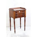 William IV Mahogany Pot Cupboard with three quarter gallery rail to top, the single cupboard door