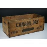' Canada Dry Fruit Juices ' wooden fruit crate, of rectangular form, 36.5cm long