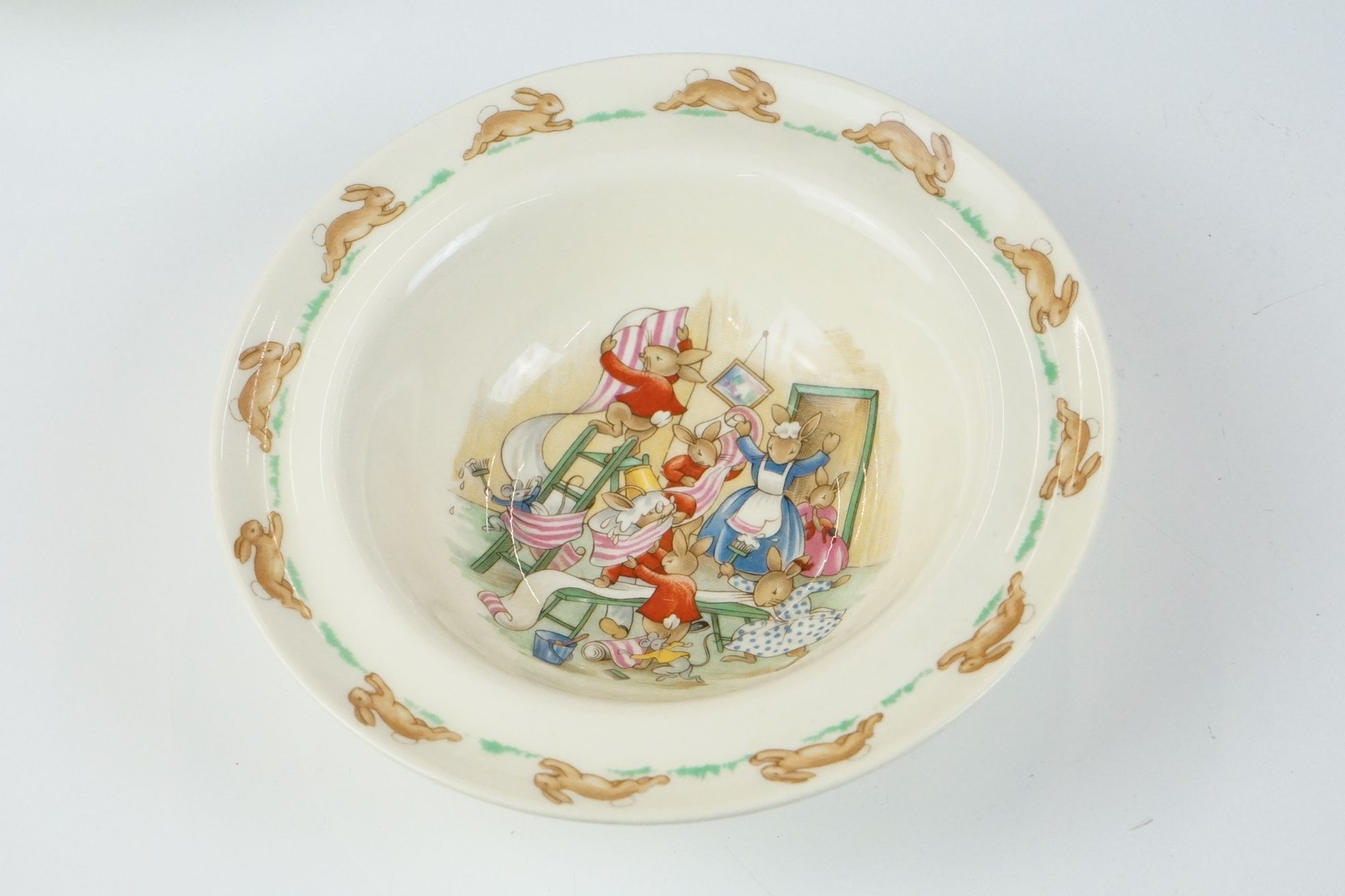 Royal Doulton Bunnykins ceramics, 13 items, to include 3 teacups & saucers, 2 tea plates, 3 lunch - Image 3 of 14