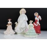 Four porcelain lady figures to include 2 x Royal Doulton (Hope HN 3061 ltd edn & Christmas Morn HN