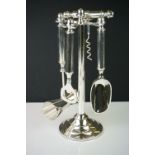 Four piece silver plated bar companion set