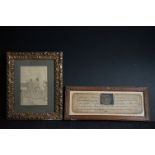 Two Antique Anglo Indian pictures to include a scripture with vignette and a portrait of a noble