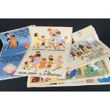 A collection of nine vintage posters of Nursery rhymes and children.