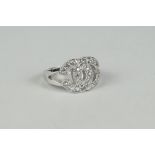 Silver and CZ designer style dress ring