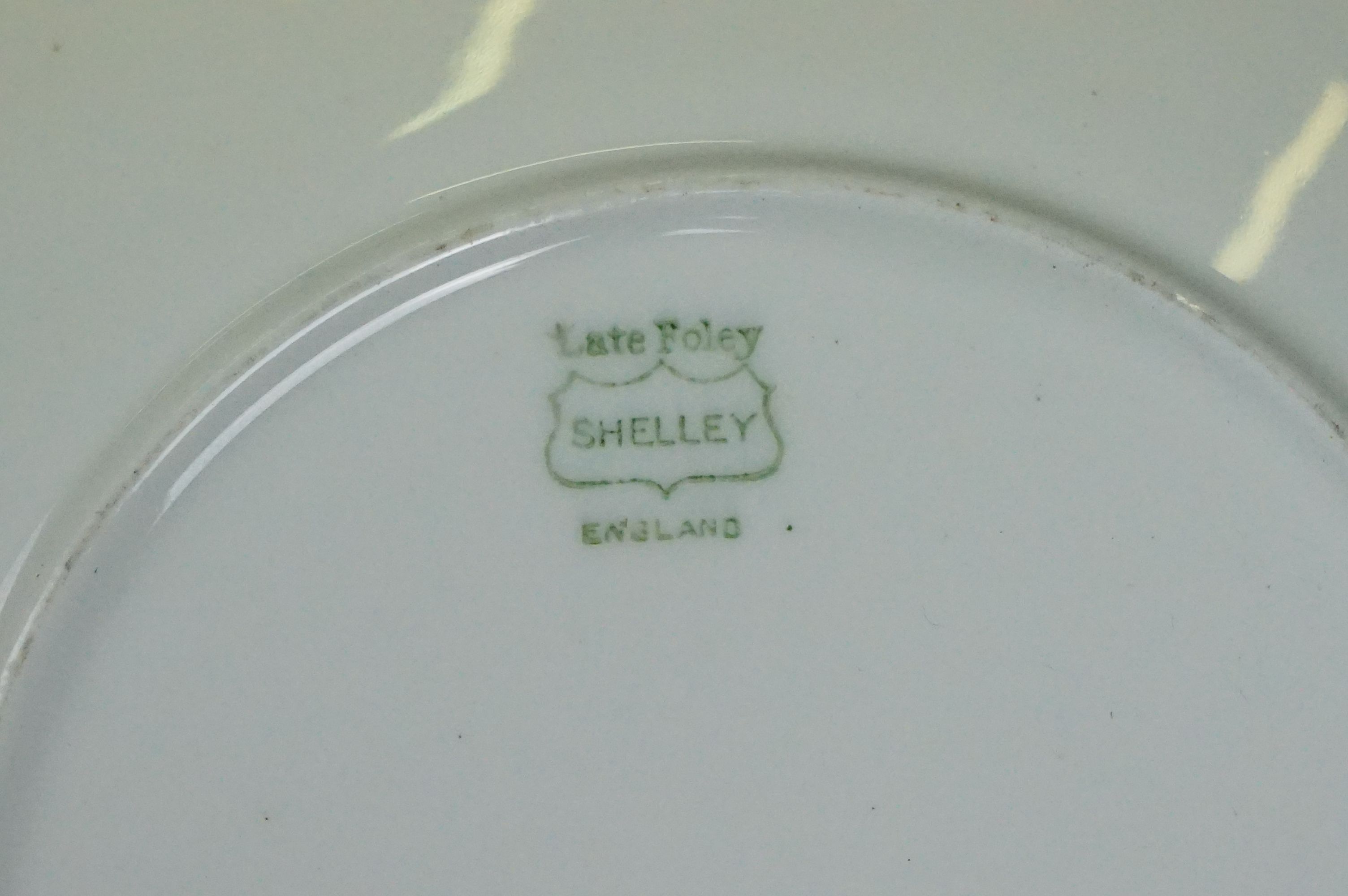 Early 20th Century Shelley ' Late Foley ' tea set, pattern no. 10550, with pink and green floral - Image 13 of 13