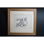 Dmitry Mitrohin (1883-1973) - A framed abstract artwork print depicting cave work illustration,