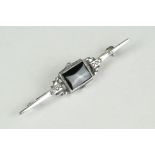 Art Deco Silver & Black Onyx style Brooch