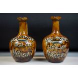 Late 19th / Early 20th Century Pair of Doulton Lambeth Melrose Highland Whisky handled jugs, brown