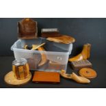 Mixed woodenware, 15 items, to include 2 pairs of shoe lasts, Lechertier Barbe & Co of Regent St