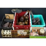 Large quantity of mixed collectables to include a turned wooden bobbin holder / pin cushion,