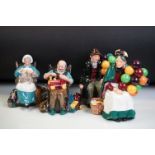 Four Royal Doulton porcelain figures to include The Balloon Man (HN 1954), The Toymaker (HN 2250),