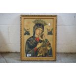 Illuminated Picture of Russian Icon ' Our Lady of Perpetual Succour ' (Sancta Maria Dei Perpetuo