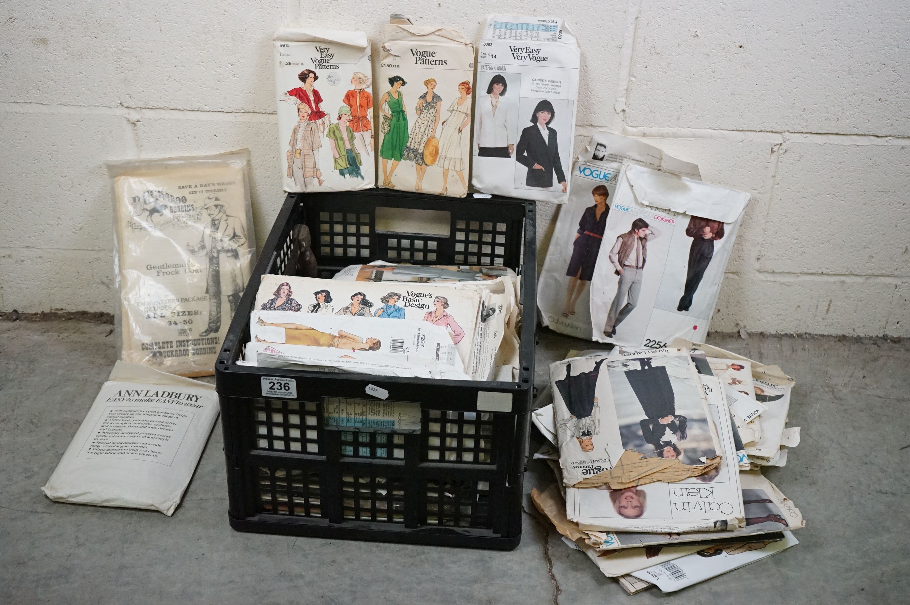 Large collection of vintage sewing patterns, mid-to-late 20th century, to include Vogue, Burda and